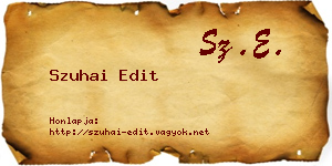 Szuhai Edit névjegykártya